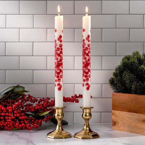 Lucid Taper Candles - Dotty Red