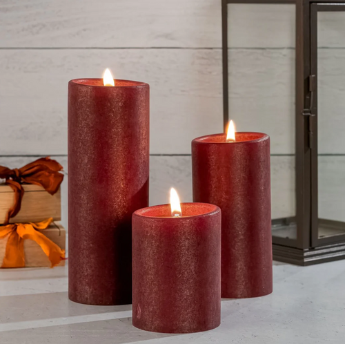 Lucid Pillar Candles - Burgundy