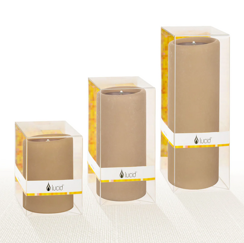 Lucid Pillar Candles - Khaki