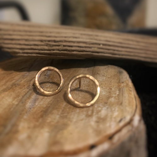 Hammered Baby Circle Studs | Amanda Brooks