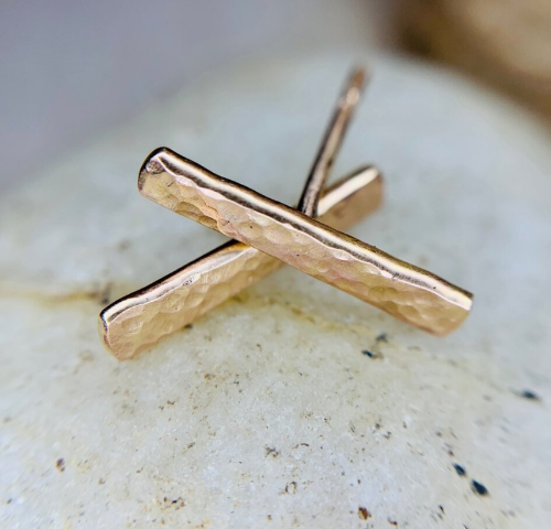 Hammered Bar Studs | Amanda Brooks