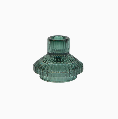 Glass Candle Holder Small Sage Green