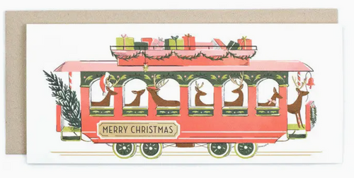 Christmas Trolley Card