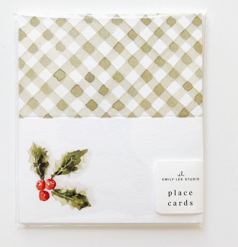 Holly Berry Place Cards