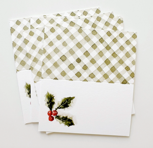 Holly Berry Place Cards