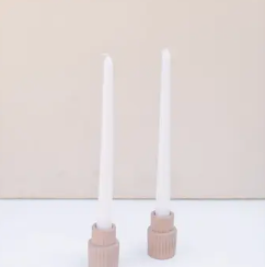 Fig and Stone Taper Candle Holders