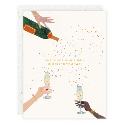 Time to Pop Some Bubbly Cheers to you Two! - Seedlings Plantable Card