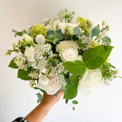 White + Green Vase Arrangement